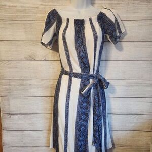 Navy and White Striped Mini Dress